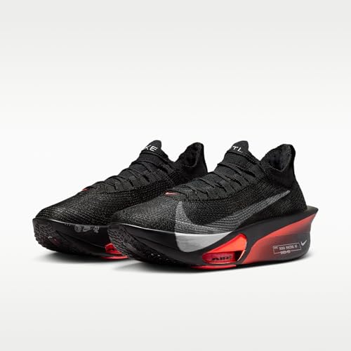 Nike AlphaFly 3 Men's Road Racing Shoes (Black/Bright Crimson/Wolf Gray/Metallic Silver) Size 10.5