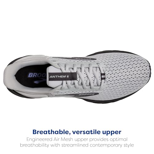 Brooks Men’s Anthem 6 Neutral Running Shoe - Grey/Blackened Pearl/Grey - 8.5 Medium