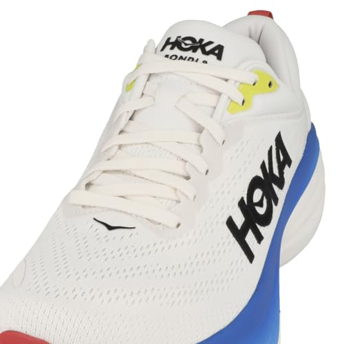 HOKA Mens Bondi 8 Textile Blanc De Blanc Virtual Blue Trainers 11.5 US