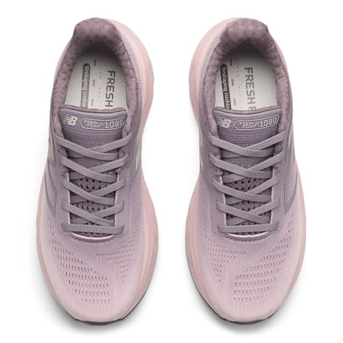 New Balance Women's Fresh Foam X 1080 V14 Running Shoe, Dark Ice Wine/Twilight Haze/Silver Metallic, 8 M