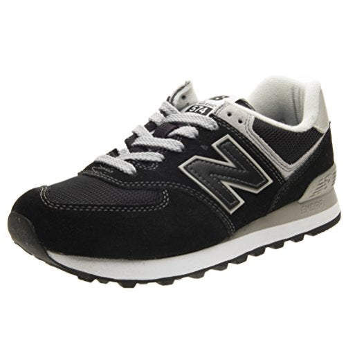 New Balance Women's 574 V2 Evergreen Sneaker, Black/White, 10 Wide