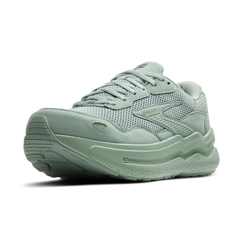 Brooks Men’s Ghost Max Suede/Leather Neutral Running & Walking Shoe - Green/Sea - 13 Medium - product image