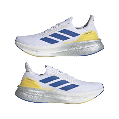 adidas Men's Ulraboost 5X, White/Blue/Yellow, 11