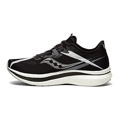 Saucony Men's Endorphin Pro 2 Running Shoe, Black/White, 14