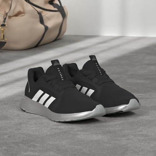 adidas Women's Edge Lux 5 Running Shoe, Core Black/White/Matte Silver, 6