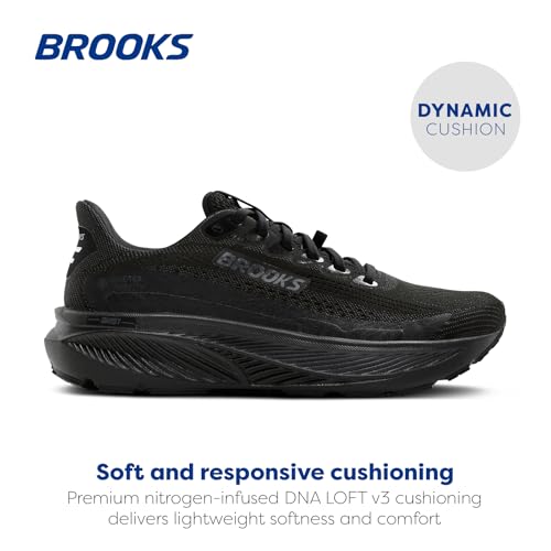 Brooks Women’s Ghost 17 GTX Waterproof Supportive Running & Walking Shoe - Black/Black/Ebony - 8 Medium