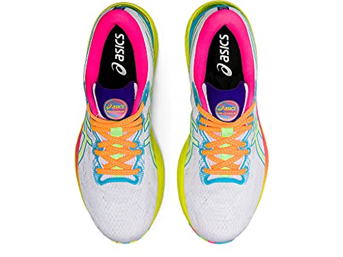 ASICS Women's Gel-Cumulus 23 Running Shoes, 7, White/Safety Yellow