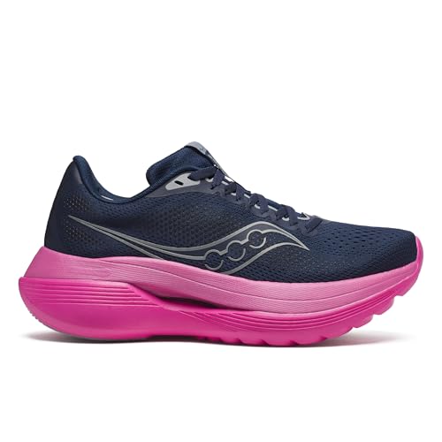 Saucony Women's Endorphin Trainer Sneaker, Navy/Fucshia, 8