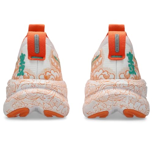 ASICS Unisex Gel-Nimbus 28 Tokyo Running Shoes, 10M / 11.5W, White/Apricot Crush