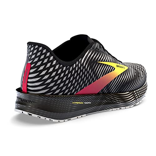 Brooks Men's Hyperion Tempo Road Running Shoe - Black/Pink/Yellow - 9 Medium