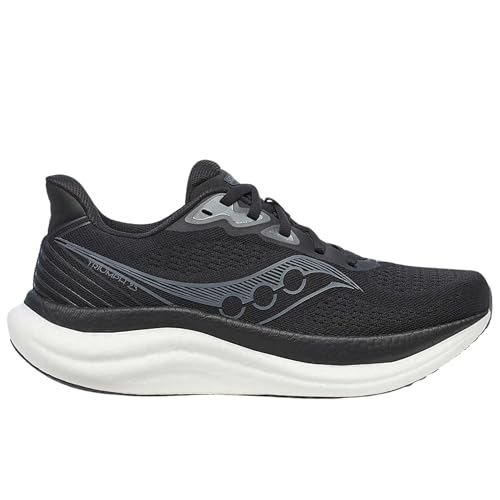 Saucony Women's Triumph 23 Sneaker, Black/White, 9.5