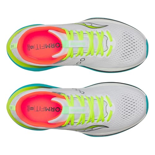 Saucony Men's Endorphin Trainer Sneaker, White/Mutant, 8