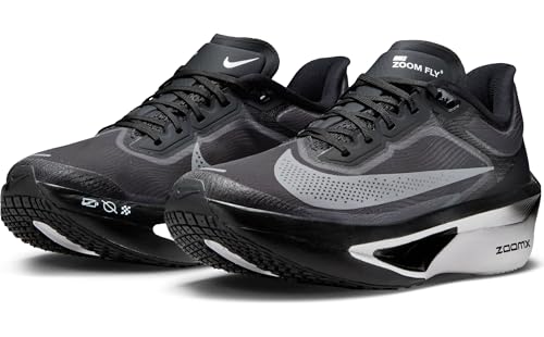 Nike Women's Zoom Fly 6 Road Running Shoes, Black White Lt Smoke Grey, 6.5