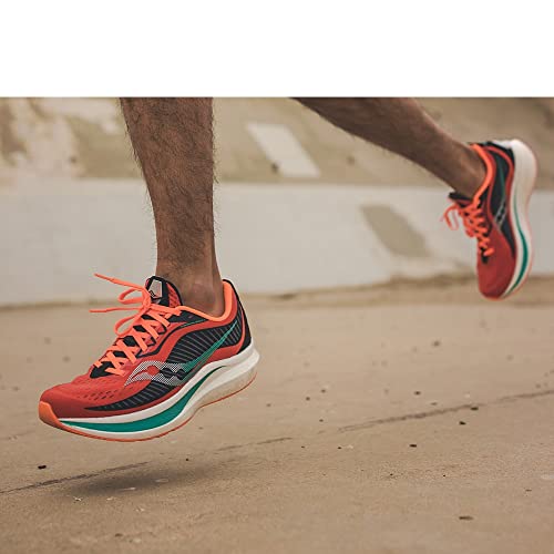Saucony Men's Endorphin Speed Running Shoe, Scarlet/Black, 11.5