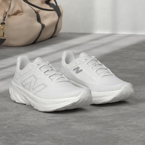 New Balance Men's Fresh Foam X 1080 V13 Running Shoe, White/Light Silver Metallic, 8.5 XW