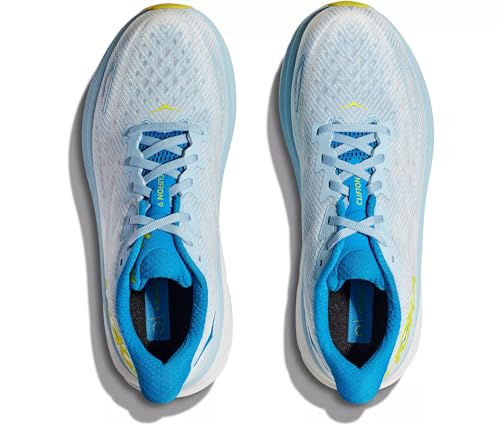 Hoka Men's Clifton 9 Sneaker, Ice Water/Evening Primrose, Men's US Size 11.5