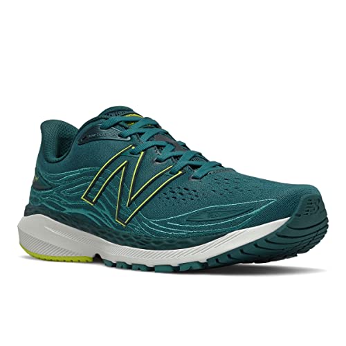 New Balance Men's Fresh Foam X 860 V12 Running Shoe, Mountain Teal/Sulphur Yellow, 10 M