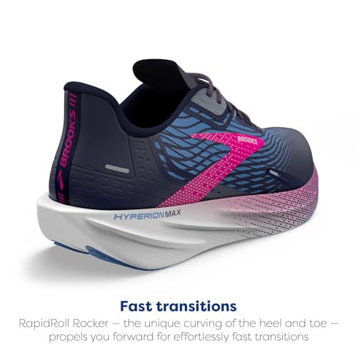 Brooks Women’s Hyperion Max Neutral Running Shoe - Peacoat/Marina Blue/Pink Glo - 8 Medium