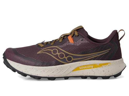 Saucony Men's Peregrine 15 Sneaker, Wine/Kodiak, 11
