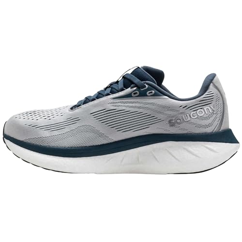 Saucony Men's Ride 18 Sneaker, Cloud/Dusk, 7