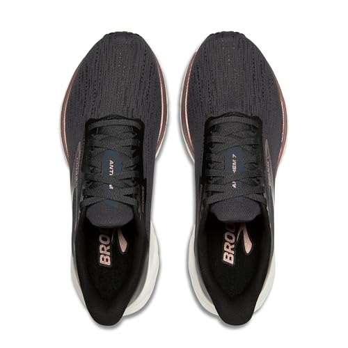 Brooks Women’s Anthem 7 Neutral Running Shoe - Black/Grey/Rose Gold - 6 Medium