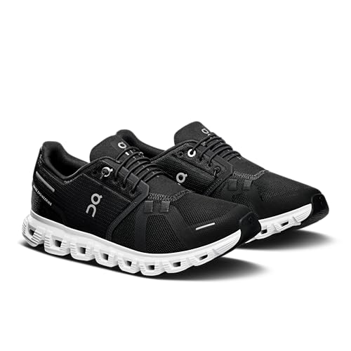 On Women's Cloud 6 Sneakers, Black | White, 9 Medium US