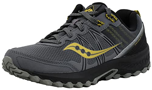 Saucony Men's Excursion TR14 Running Shoe, Dark Grey/Black/Gold, 13 W