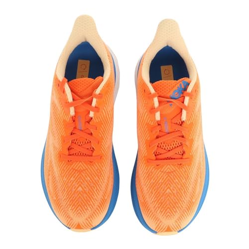 Wide Men's Clifton 9 in Vibrant Orange/Impala by Hoka