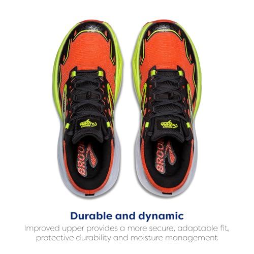 Brooks Men’s Caldera 7 Trail Running Shoe - Cherry Tomato/Phantom/Lime - 9 Medium