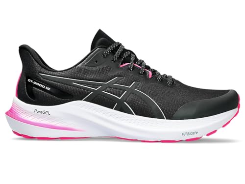 ASICS Men's GT-2000 12 Shoes, 12, Black/Pure Silver