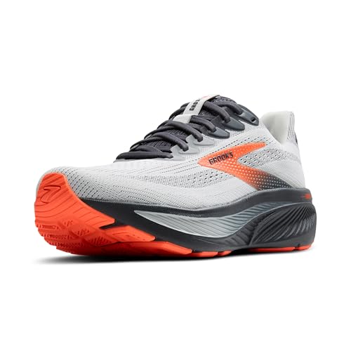 Brooks Men’s Ghost 17 Neutral Running Shoe - Oyster Mushroom/Orange/Ebony - 14 Narrow