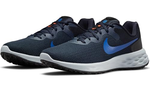 Nike Men's Revolution 5 Flyease Running Shoe, Dk Obsidian Hyper Royal Black Grey Fog Hyper Crimson, 7.5 UK