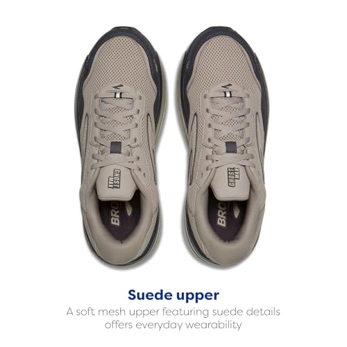 Brooks Men’s Ghost Max Suede/Leather Neutral Running & Walking Shoe - Rockridge/Ebony - 10 Medium