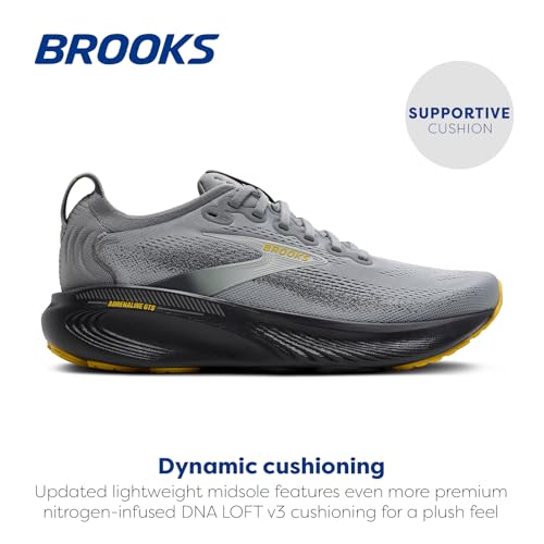 Brooks Men’s Adrenaline GTS 25 Supportive Running & Walking Shoe - Primer Grey/Ebony/Jasmin - 12 Wide - alternate view 2