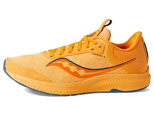 Saucony Women's Freedom 5 Running Shoe, Gold/Basin, 7.5 Medium