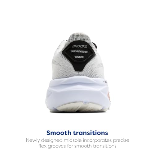 Brooks Women’s Ghost 17 Neutral Running Shoe - White/Black/Rose Gold - 9.5 Wide