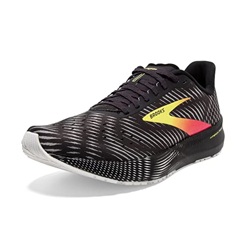 Brooks Men's Hyperion Tempo Road Running Shoe - Black/Pink/Yellow - 9 Medium