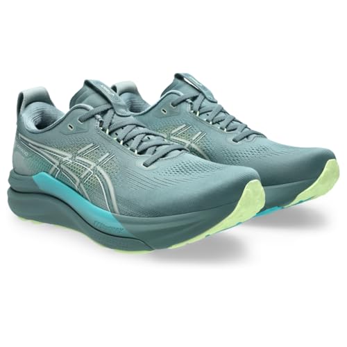 ASICS Men's Gel-Kayano 33 Running Shoes, 12.5, Foggy Teal/Illuminate Yellow