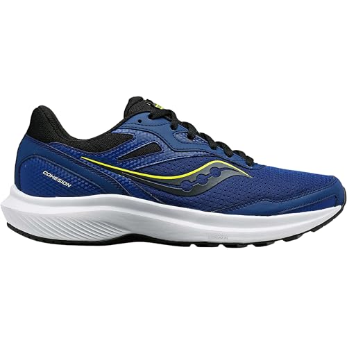 Saucony Men's Cohesion 16 Sneaker, Indigo/Acid, 11 Wide