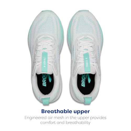 Brooks Women’s Trace 4 Neutral Running Shoe - Bright White/Limpet/Oyster - 9 Medium