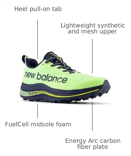 New Balance FuelCell SuperComp Trail Bleached Lime Glo/Nb Navy 7.5 B (M)