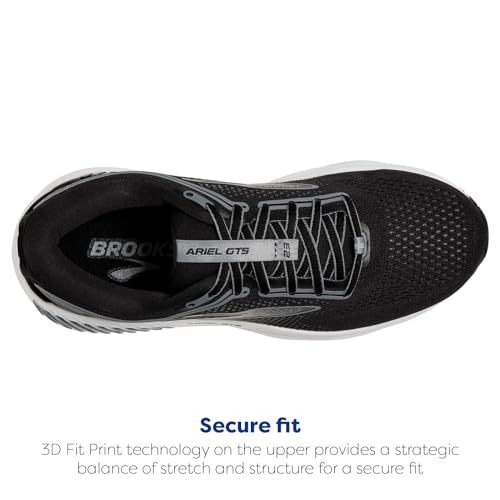 Brooks Women’s Ariel GTS 23 Supportive Running Shoe - Black/Grey/White - 6 Medium