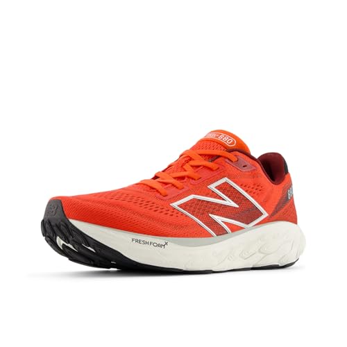 New Balance Men's Fresh Foam X 880 V14 Running Shoe, Neo Flame/Mercury Red/Sea Salt, 8 M