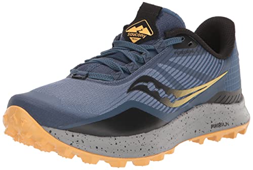 Saucony Women's Peregrine 12 Trail Running Shoe, Basin/Gold, 9
