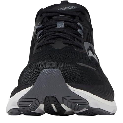 Saucony Women's Hurricane 24 Sneaker, Black/Carbon, 8.5