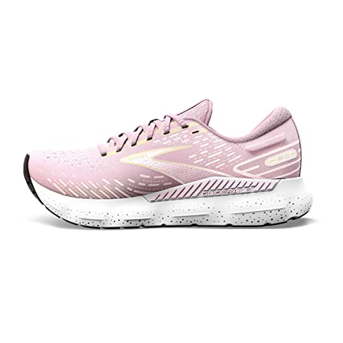 Brooks Women's Glycerin GTS 20 Supportive Running Shoe - Pink/Yellow/White - 6 Medium