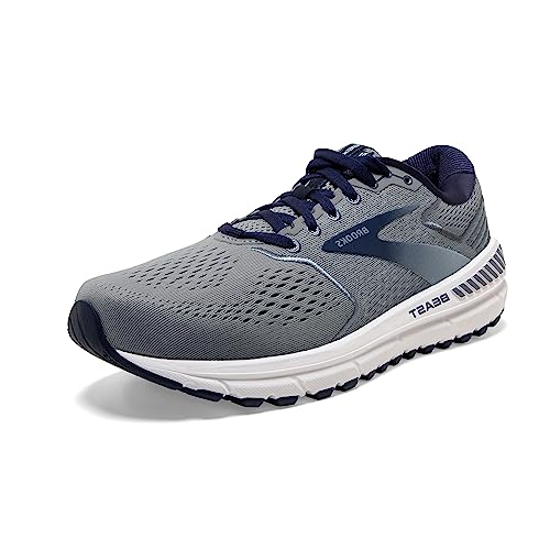 Brooks Men's Beast '20 Supportive Running Shoe - Blue/Grey/Peacoat - 8 Wide