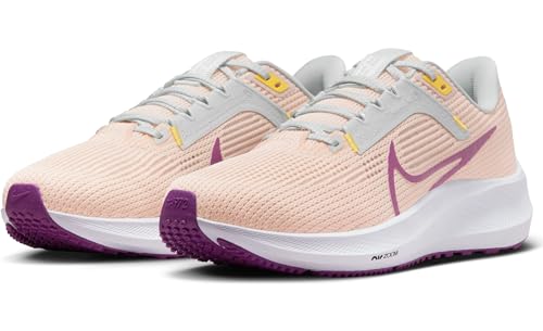 Nike Women's W Air Zoom Pegasus 40 Running Shoes, Guava Ice Vivid Purple Amber Brown, 7 US