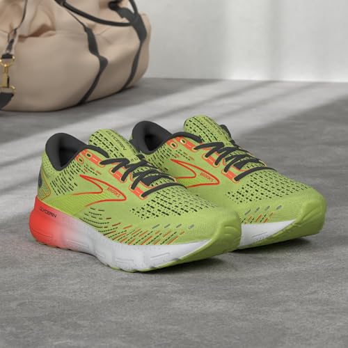 Brooks Men's Glycerin 20 Neutral Running Shoe - Lime/Red/Ebony - 10.5 Medium