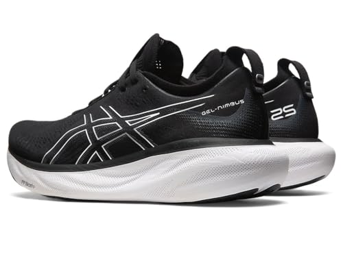 ASICS Men's Gel-Nimbus 25 Running Shoes, 12.5, Black/Pure Silver